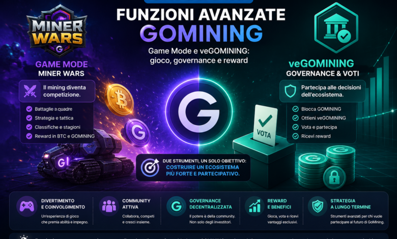 Guida indipendente ItAtlas alle funzioni avanzate GoMining, Game Mode Miner Wars e veGOMINING