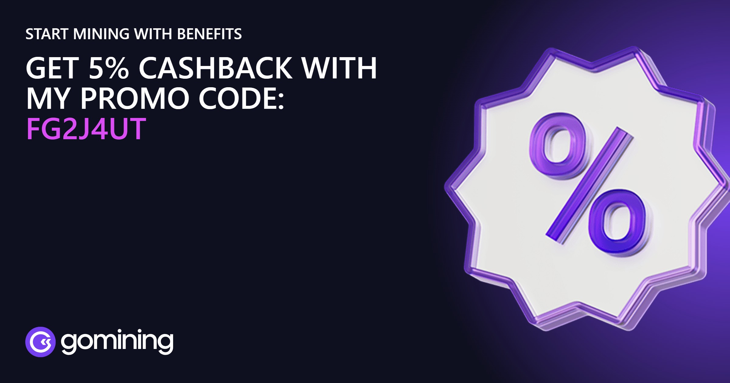 GoMining Codice Sconto e Referral: usa FG2J4UT prima del primo miner
