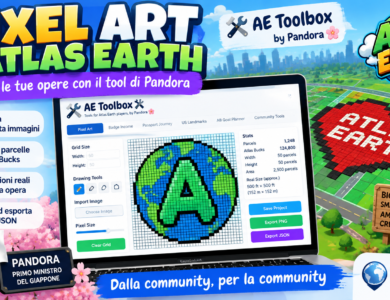 Pixel Art su Atlas Earth: Pandora crea un tool gratuito per progettare le tue opere 689f9ccb 1e81 4214 9498 1c72a989453e